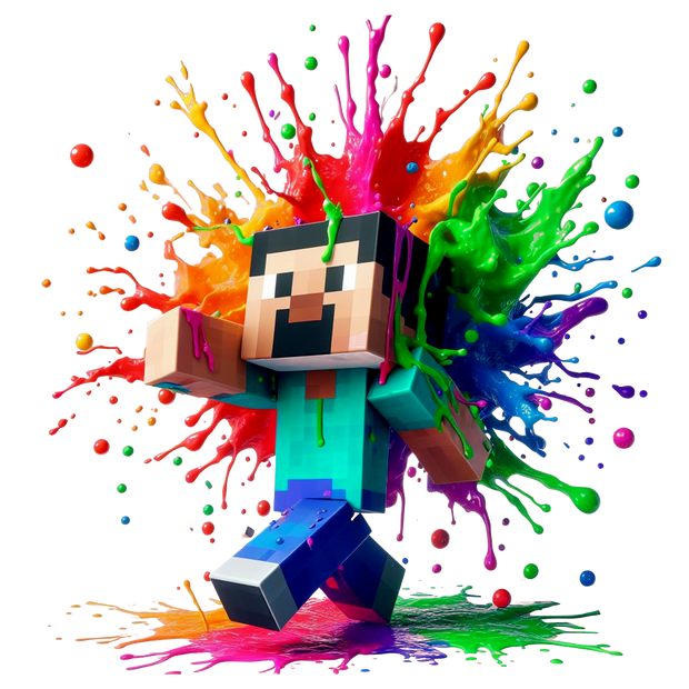 Color Drip Splatter Paint Minecraft DTF (direct-to-film) Transfer