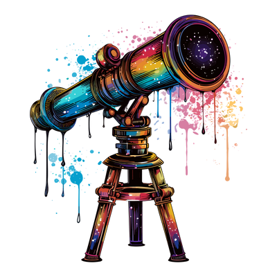 Color Drip Telescope Multi Color DTF (direct-to-film) Transfer