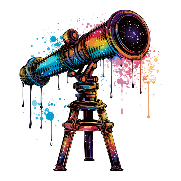 Color Drip Telescope Multi Color DTF (direct-to-film) Transfer