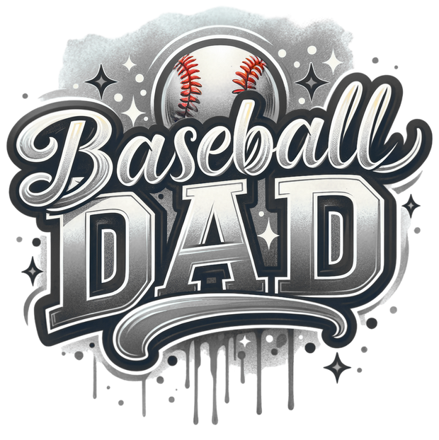 Colordrip Baseball Dad 2 Shades Gray DTF (direct-to-film) Transfer