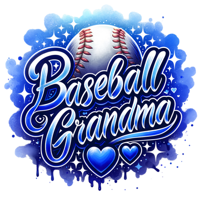 Colordrip Baseball Grandma Royal Blue DTF (direct-to-film) Transfer