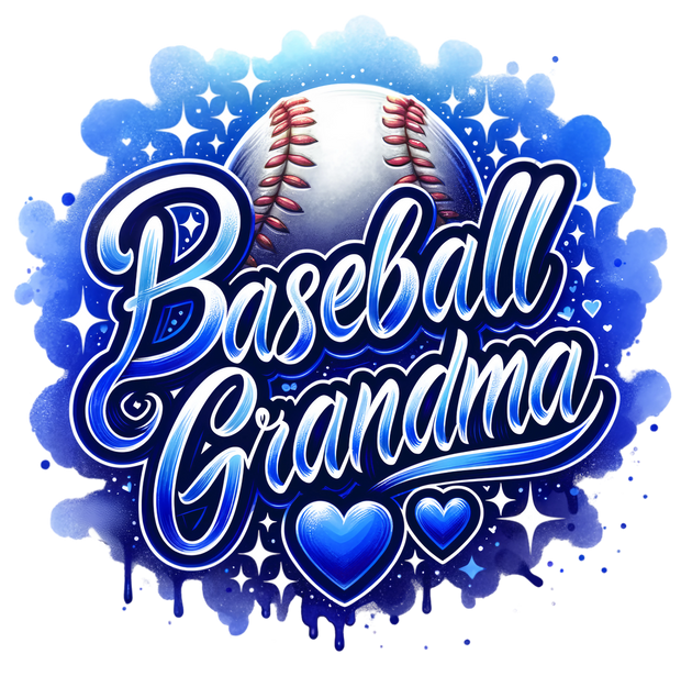 Colordrip Baseball Grandma Royal Blue DTF (direct-to-film) Transfer