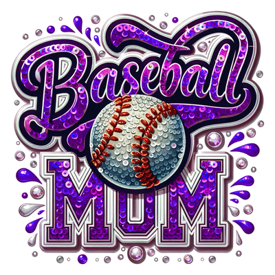 Colordrip Baseball Mom in Purple DTF (direct-to-film) Transfer