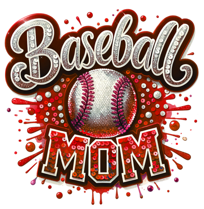 Colordrip Baseball Mom in Red DTF (direct-to-film) Transfer