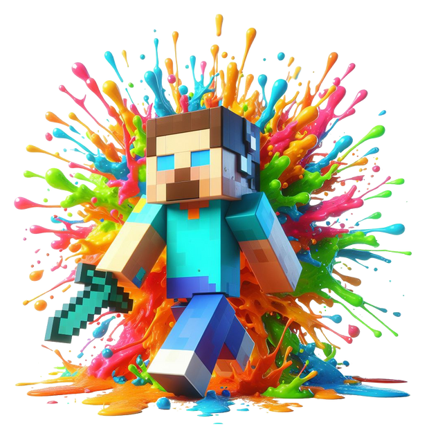 Colorful Color Drip Minecraft DTF (direct-to-film) Transfer