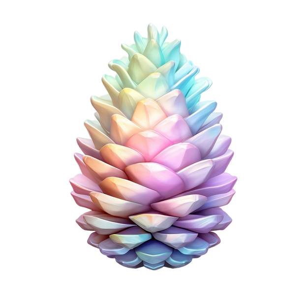 Colorful Pastel Pinecone DTF (direct-to-film) Transfer