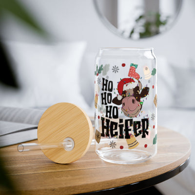 Hoho Heifer Christmas-16oz glass wrap UV DTF Libby Cup Wrap