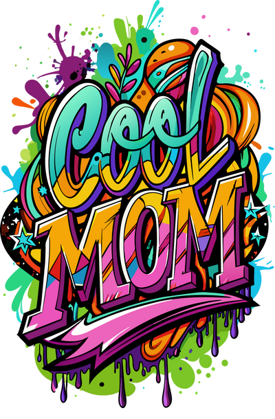 Cool Mom Purple Color Drip DTF (direct-to-film) Transfer