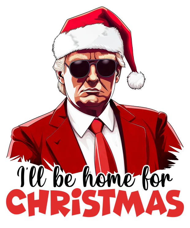 Cool Santa Trump in Red DTF (direct-to-film) Transfer