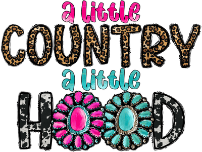 Country Hood Animal Print & Jewels DTF (direct-to-film) Transfer