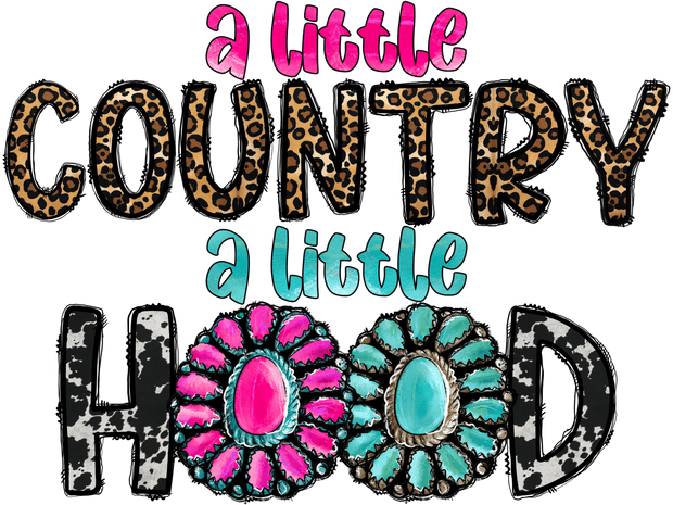 Country Hood Animal Print & Jewels DTF (direct-to-film) Transfer