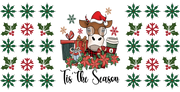 Cow Christmas Tis the Season 16oz UV DTF Libby Cup Wrap