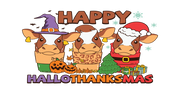 Cow Happy Hallothanksmas- Cow Halloween-Cow Pumpkin Fall-Cow Christmas 16oz UV DTF Libby Cup Wrap