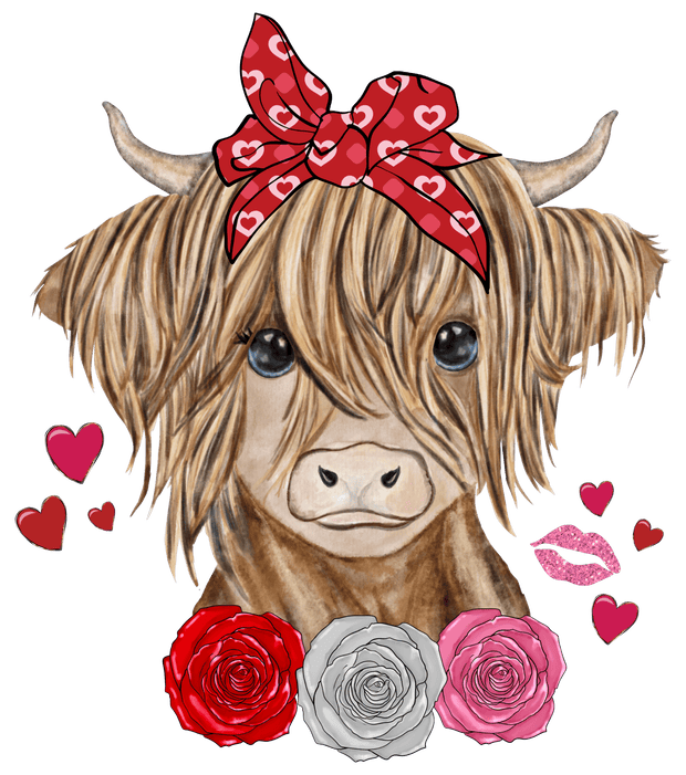 Cow Valentine DTF Direct to Film Transfer - Twisted Image Transfers