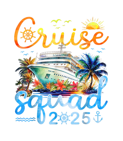 Cruise Squad 2025 with Waves DTF (direct-to-film) Transfer