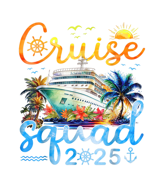 Cruise Squad 2025 with Waves DTF (direct-to-film) Transfer