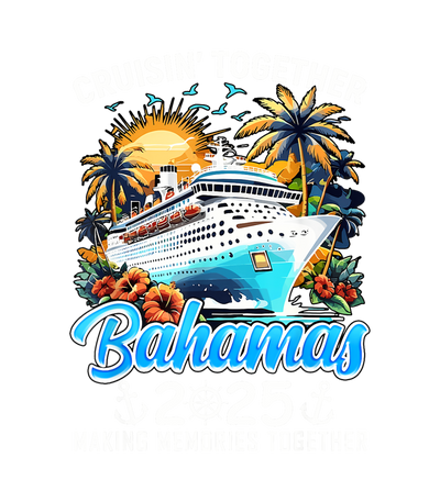 Cruisin Together in White Bahamas in Blue DTF (direct-to-film) Transfer