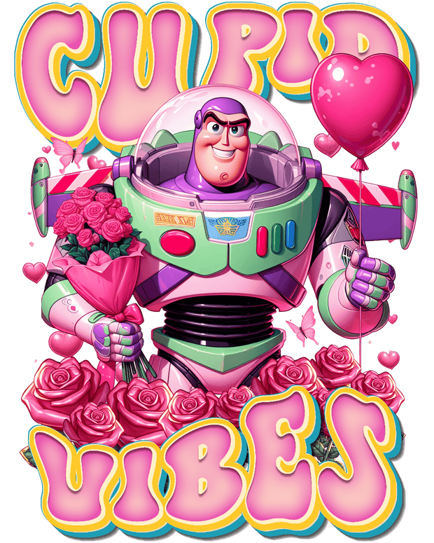 Cupid Vibes Valentine Buzz Lightyear DTF (direct-to-film) Transfer
