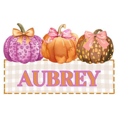 Personalized Pumpkins for Boy or Girl (direct-to-film) Transfer