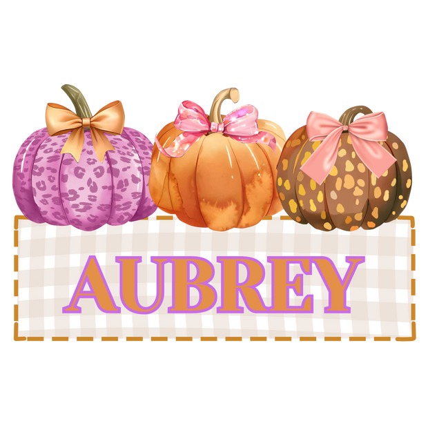 Personalized Pumpkins for Boy or Girl (direct-to-film) Transfer