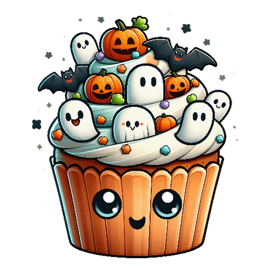 Cute Muffin Halloween DTF (direct-to-film) Transfer