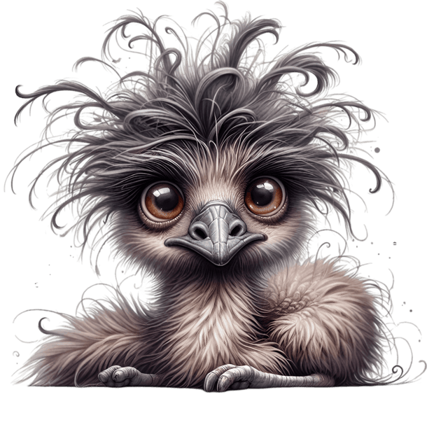 Cute Small Emu DTF (direct-to-film) Transfer