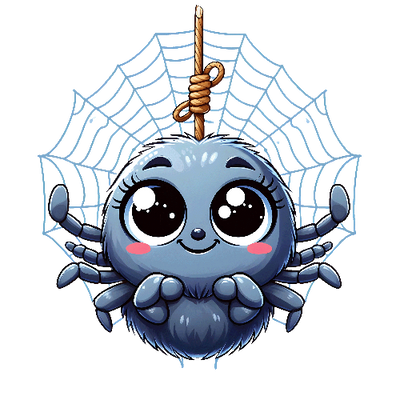 Cute Spider With Web Halloween DTF (direct-to-film) Transfer