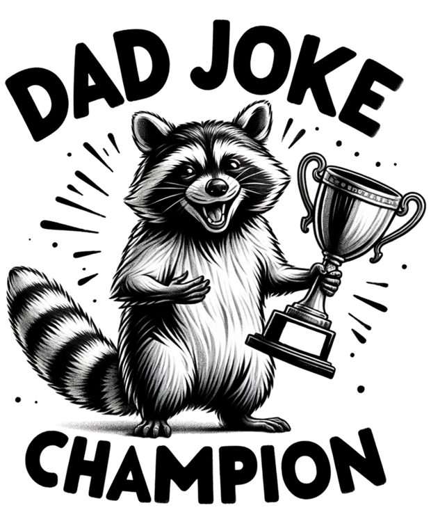 DAD JOKE CHAMPION BLACK DESIGN DTF (direct-to-film) Transfer