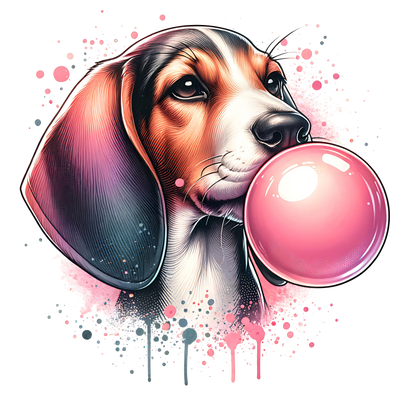 DASHOUND BLOWING A BUBBLE DTF (direct-to-film) Transfer