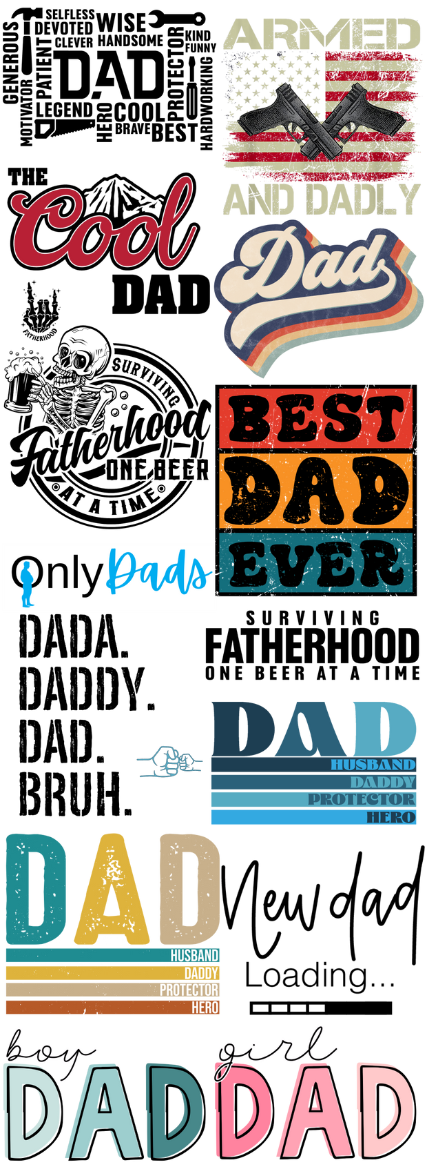 We Love Dad 1 60x22" DTF Ready to Ship Gang Sheet