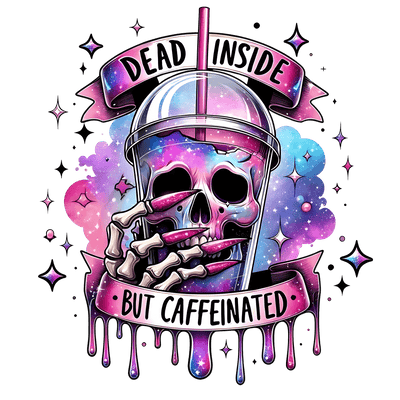 Dead Inside Color Drip Cup DTF (direct-to-film) Transfer