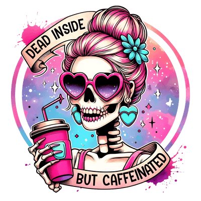 Dead Inside Pink Shades & Cup DTF (direct-to-film) Transfer