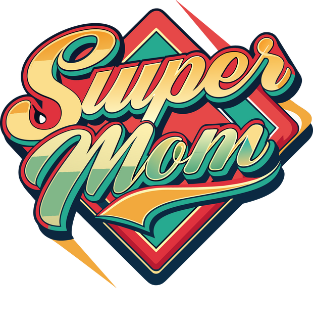 Diamond Background Super Mom DTF (direct-to-film) Transfer