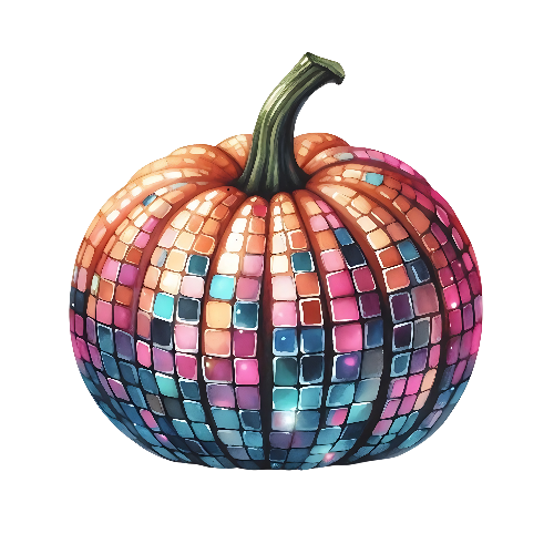 Disco Pumpkin 25 Halloween DTF (direct-to-film) Transfer