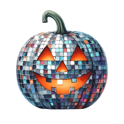 Disco Pumpkin 35 Halloween DTF (direct-to-film) Transfer