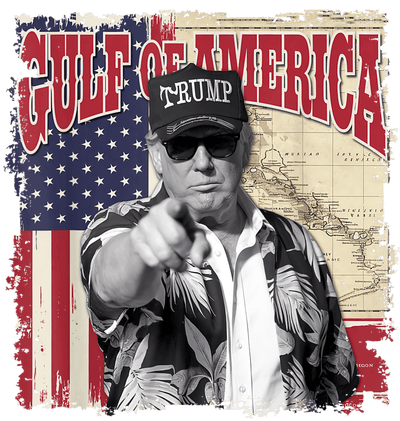 Distressed Gulf of America Trump DTF (direct-to-film) Transfer
