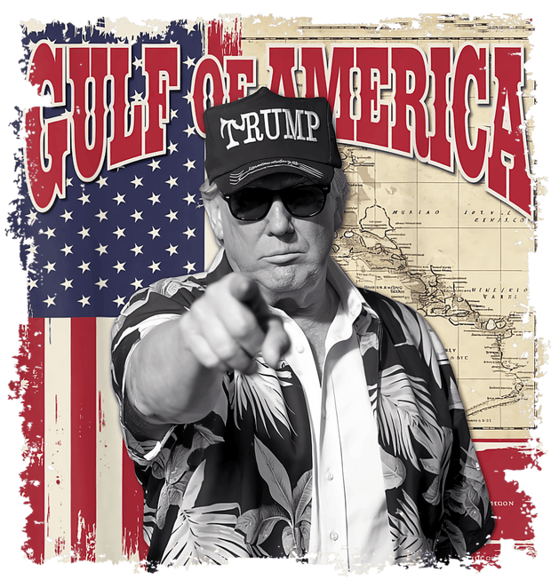 Distressed Gulf of America Trump DTF (direct-to-film) Transfer
