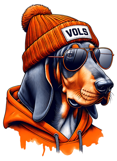 Dog in Vols Orange Hoodie DTF (direct-to-film) Transfer