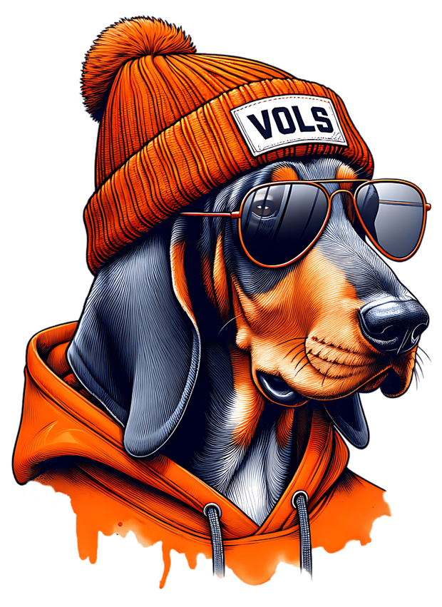 Dog in Vols Orange Hoodie DTF (direct-to-film) Transfer