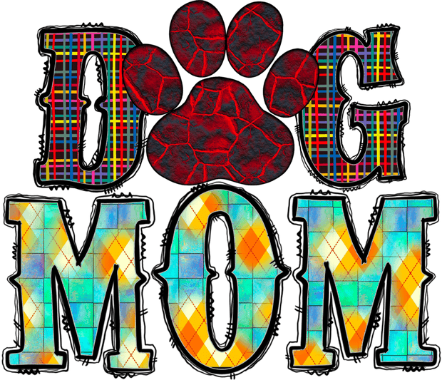 Dog Mom With Plaid And Argyle - Twisted Image Transfers