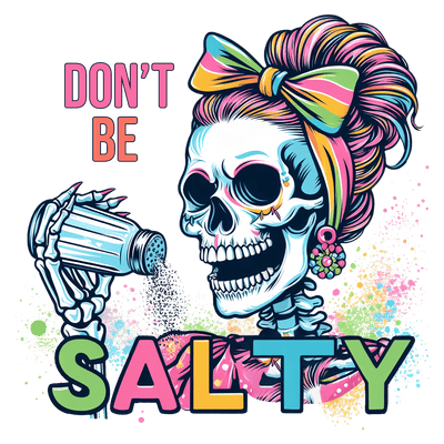 Don't be Salty Rainbow Bow DTF (direct-to-film) Transfer