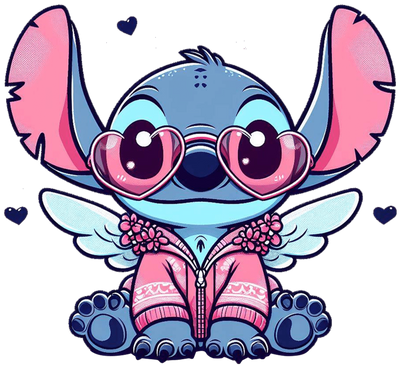 Dressed in Pink Stitch Cupid Valentine DTF (direct-to-film) Transfer