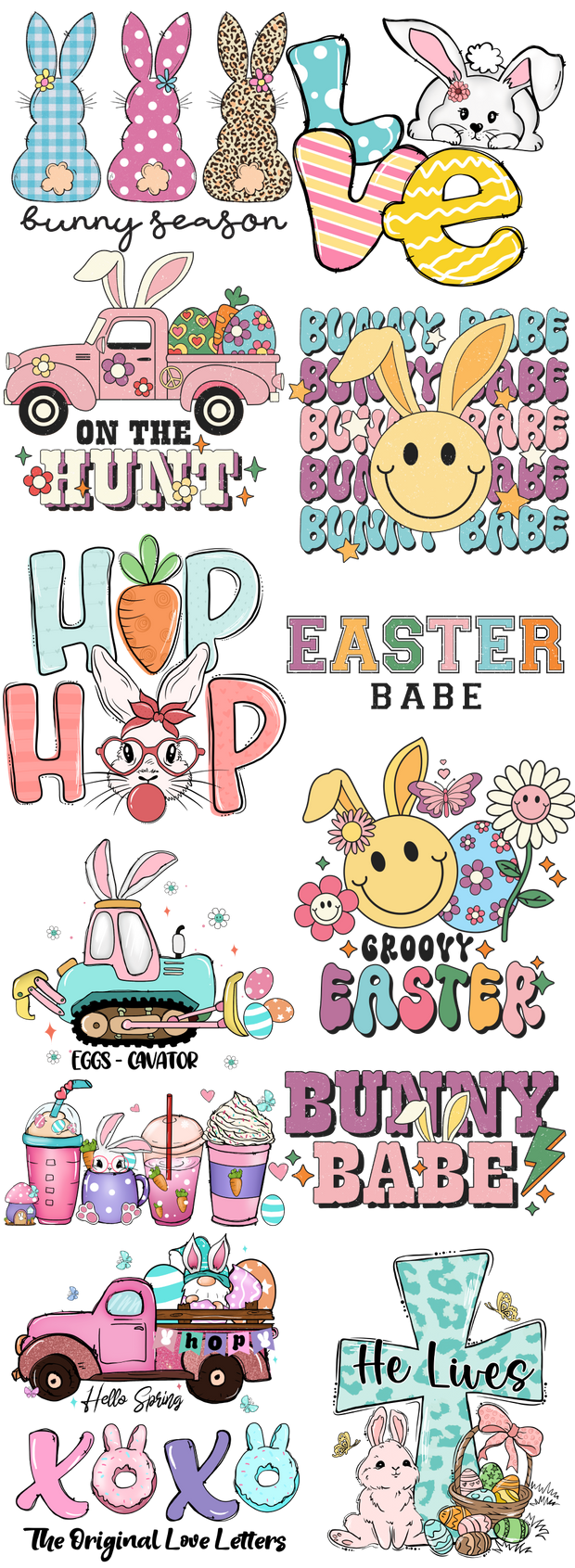 Easter Sheet 3 60"x22" DTF Ready to Ship Gang Sheet