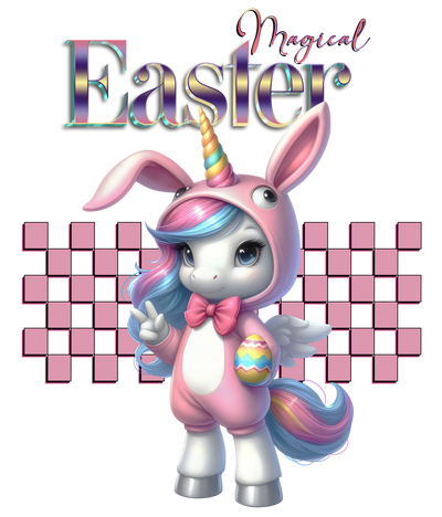 Easter Unicorn 3 DTF (direct to film) Transfer