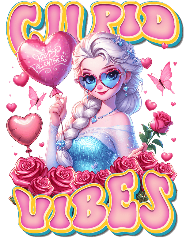 Elsa in Glasses Valentine DTF (direct-to-film) Transfer