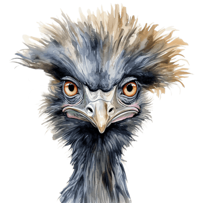 Emu Brown Hair Tips DTF (direct-to-film) Transfer