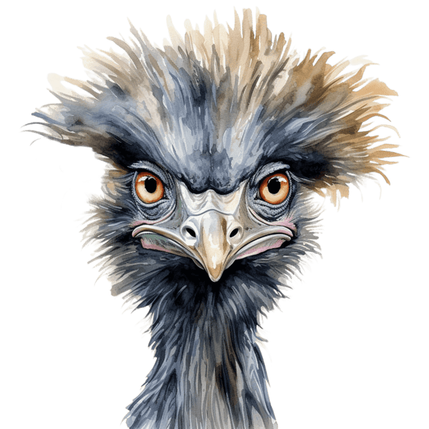 Emu Brown Hair Tips DTF (direct-to-film) Transfer