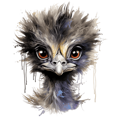 Emu Dark Color Drip DTF (direct-to-film) Transfer