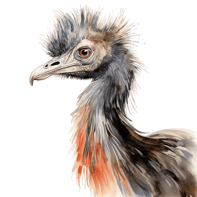 Emu Orange Chest DTF (direct-to-film) Transfer