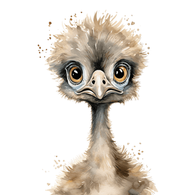 Emu Wild Hair DTF (direct-to-film) Transfer